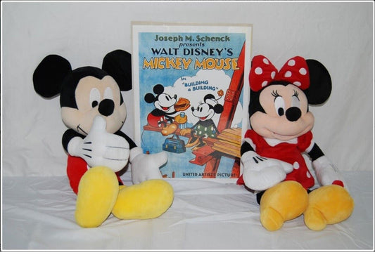 10" x 17" Joseph Schenck United Artist Print Disney + 17" Mickey & Minnie Plush