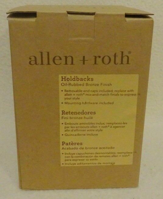 Allen + Roth # 0634455 Oil Rubbed Bronze Steel Curtain Holdbacks 2 in Package