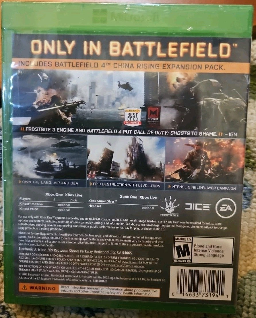 Battlefield 4 -- Limited Edition (Xbox One) Tested. No Scratches. New Case