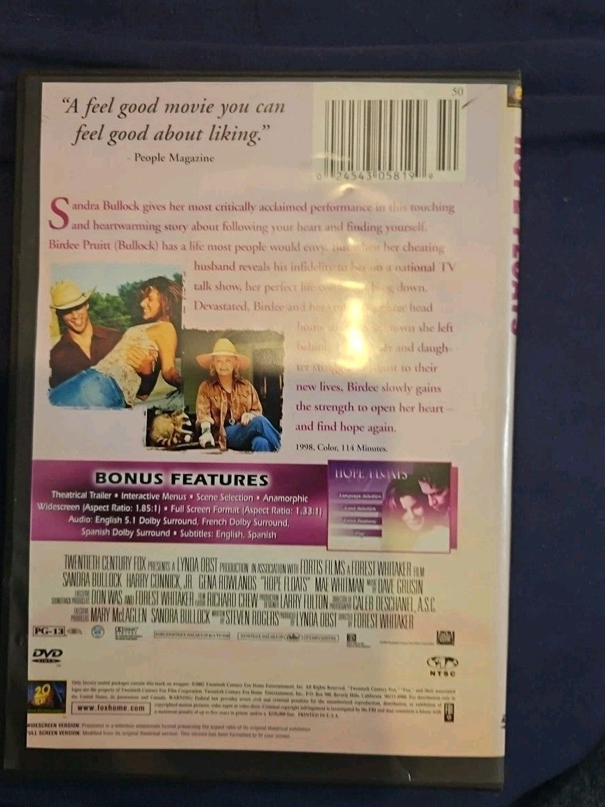 Hope Floats (DVD, 1998) Slim Case. Cropped Artwork