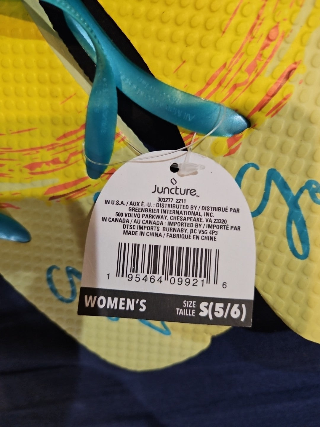 Hawaiian Sunset Palm Trees Flip Flop Rubber  by Juncture Women's Size 5/6