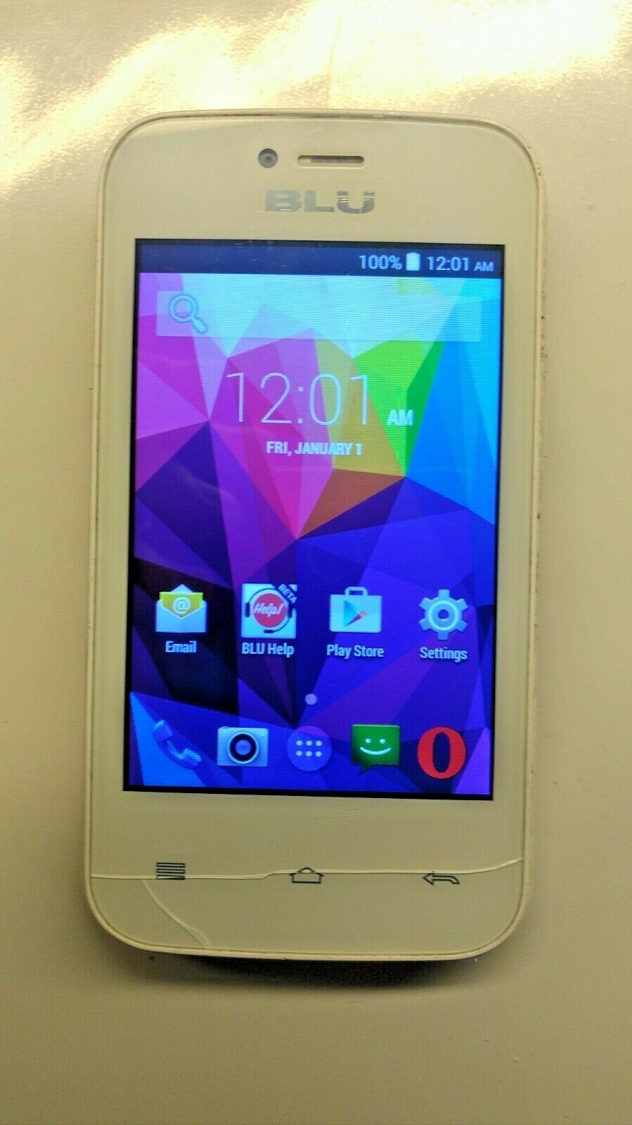  BLU Dash JR 3G D192U - White (Unlocked) Smartphone - Tested - Works