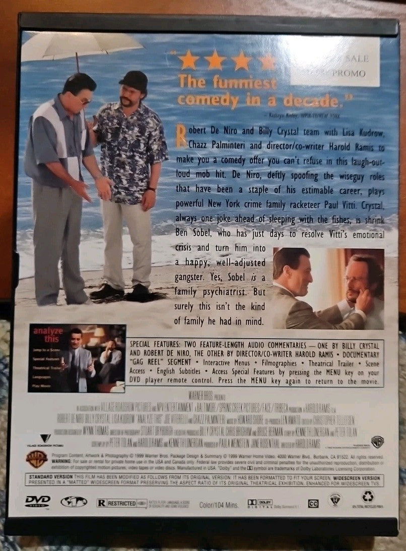 Analyze This (DVD, 1999) Tested. No Scratches.