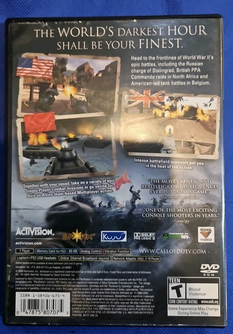 Call of Duty: Finest Hour (Sony PlayStation 2, 2004)