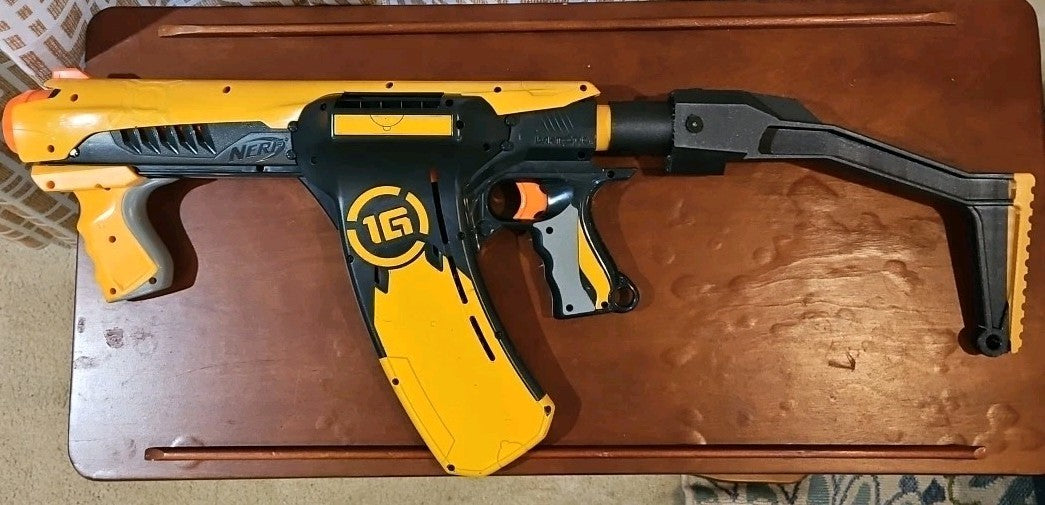 Nerf Blaster Gun Dart Tag Quick 16 Pump Action 1G 11" Removable 3D Printed Stock