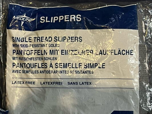 Medline Slippers Single Tread Slippers With Skid Resistant Soles