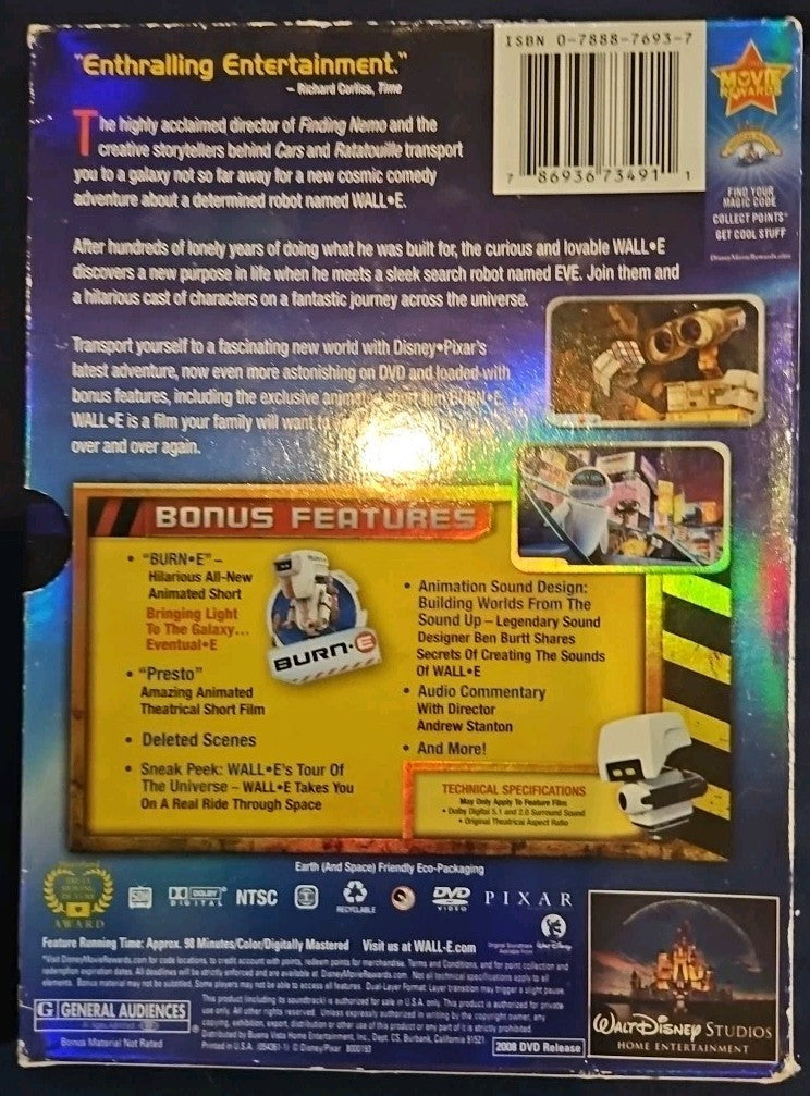 WALL-E (DVD, 2008)