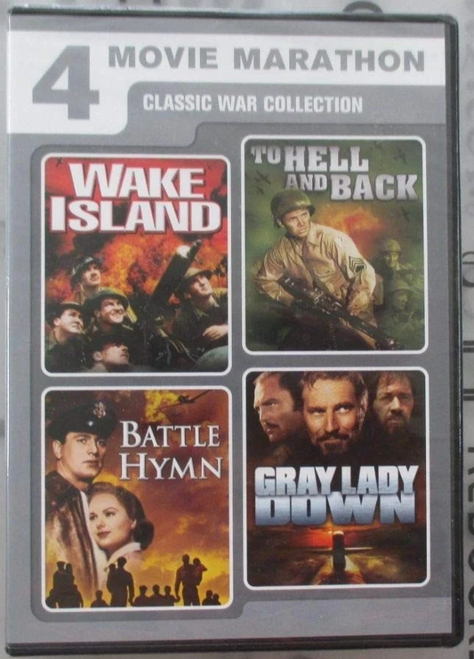 4 Movie War DVD (Wake Island / To Hell and Back / Battle Hymn / Gray Lady Down)