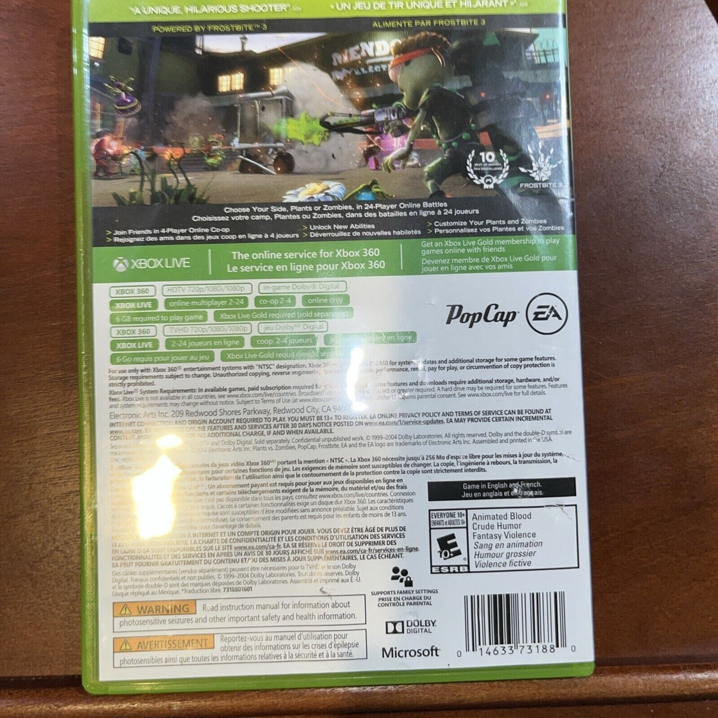 Plants vs Zombies - Garden Warfare (Xbox 360) ￼ tested. No Scratches. New Case.