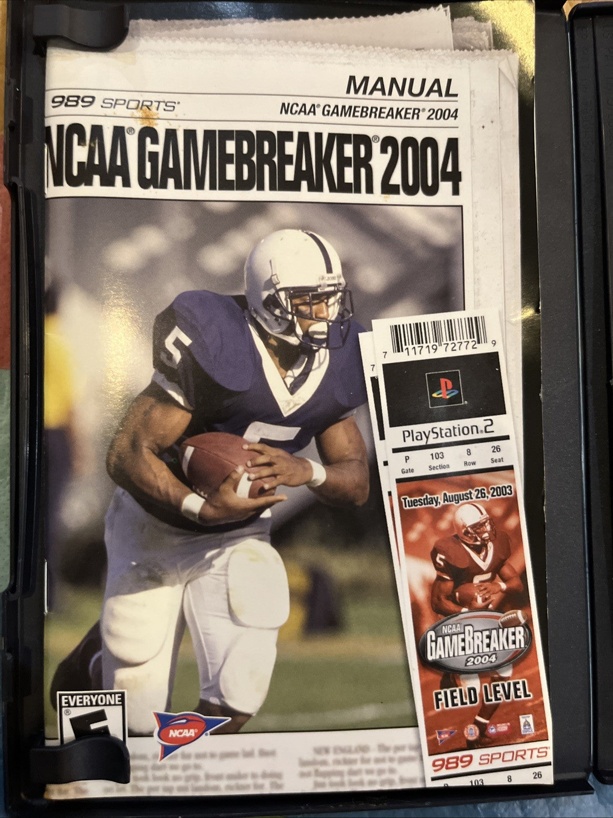 NCAA GameBreaker 2004 (PS2) CIB. W/Manual. Original Case. Manual Has Stain