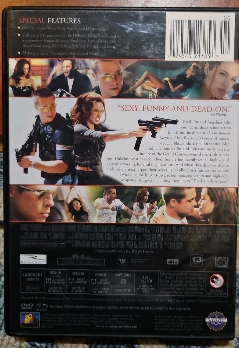 Mr. and Mrs. Smith (DVD, 2005, Full Screen) New Sealed