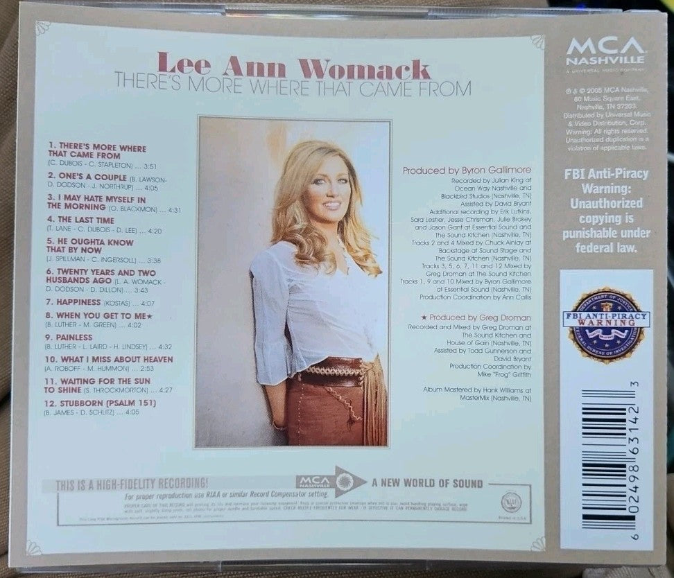 There's more Where That Came from by Lee Ann Womack (CD, 2005) New Sealed