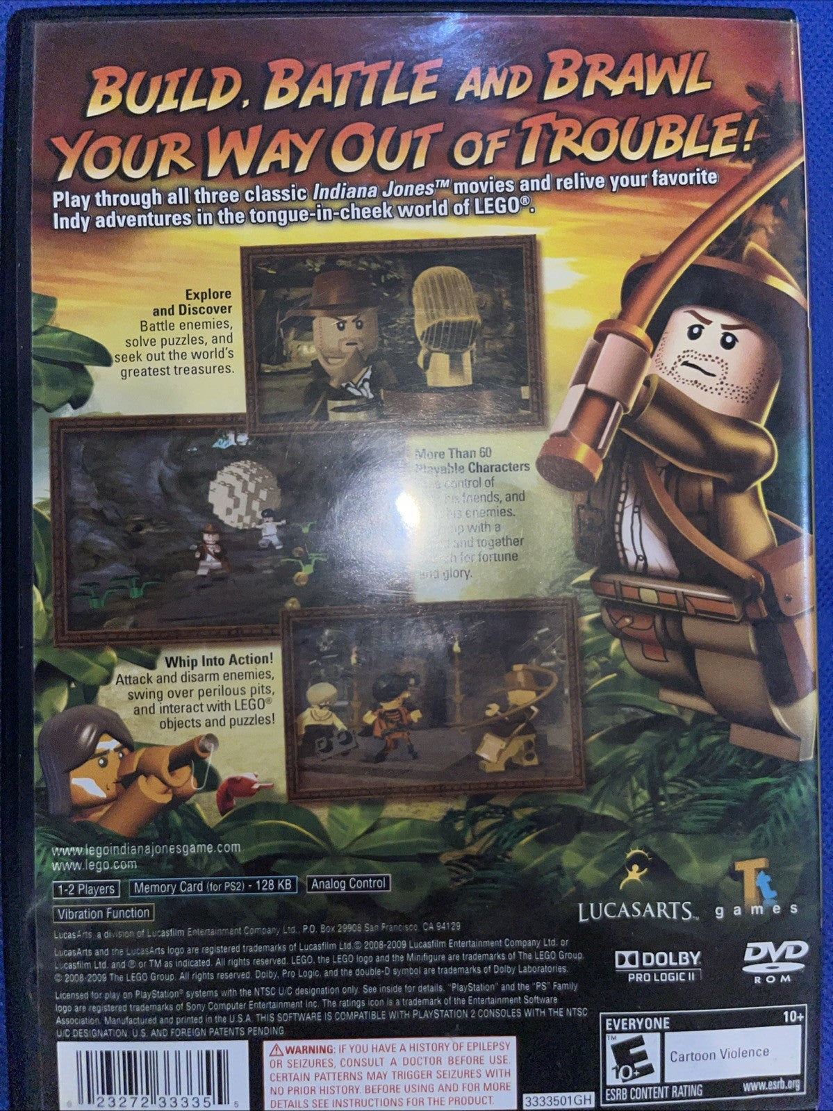 Lego Indiana Jones (PS2) Mint. Tested. No Scratches. New Case. Resealed