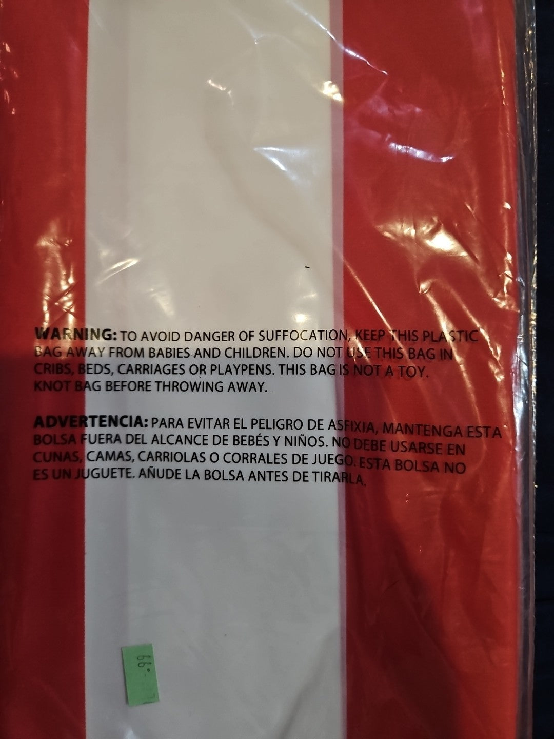 54" x 108" Red & White Striped Table Cloth