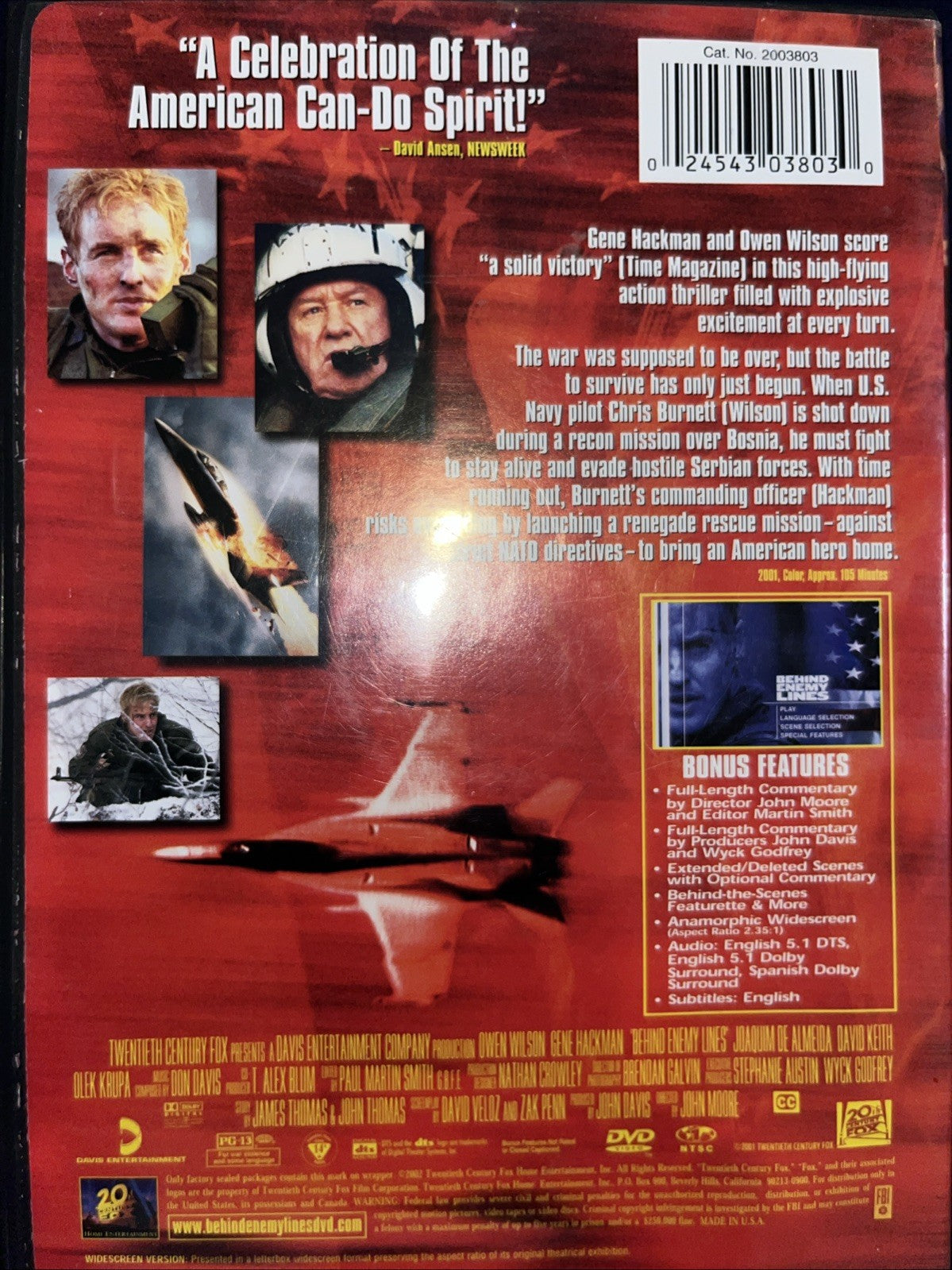 Behind Enemy Lines (DVD, 2001) Sealed