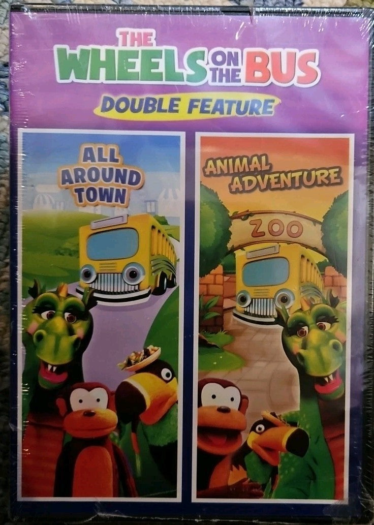The Wheels On The Bus DVD: All Around Town & Animal Adventure (DVD) New Sealed