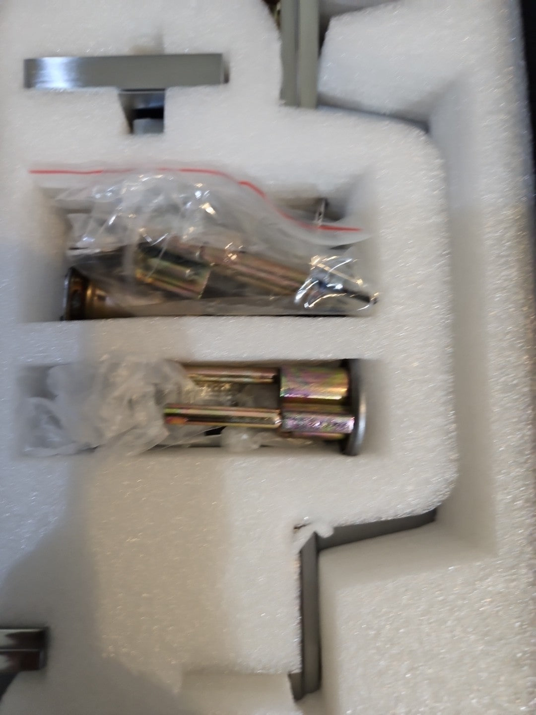 TICONN Heavy Duty Double Front Door Handle & Deadbolt Set - Satin Chrome Finish