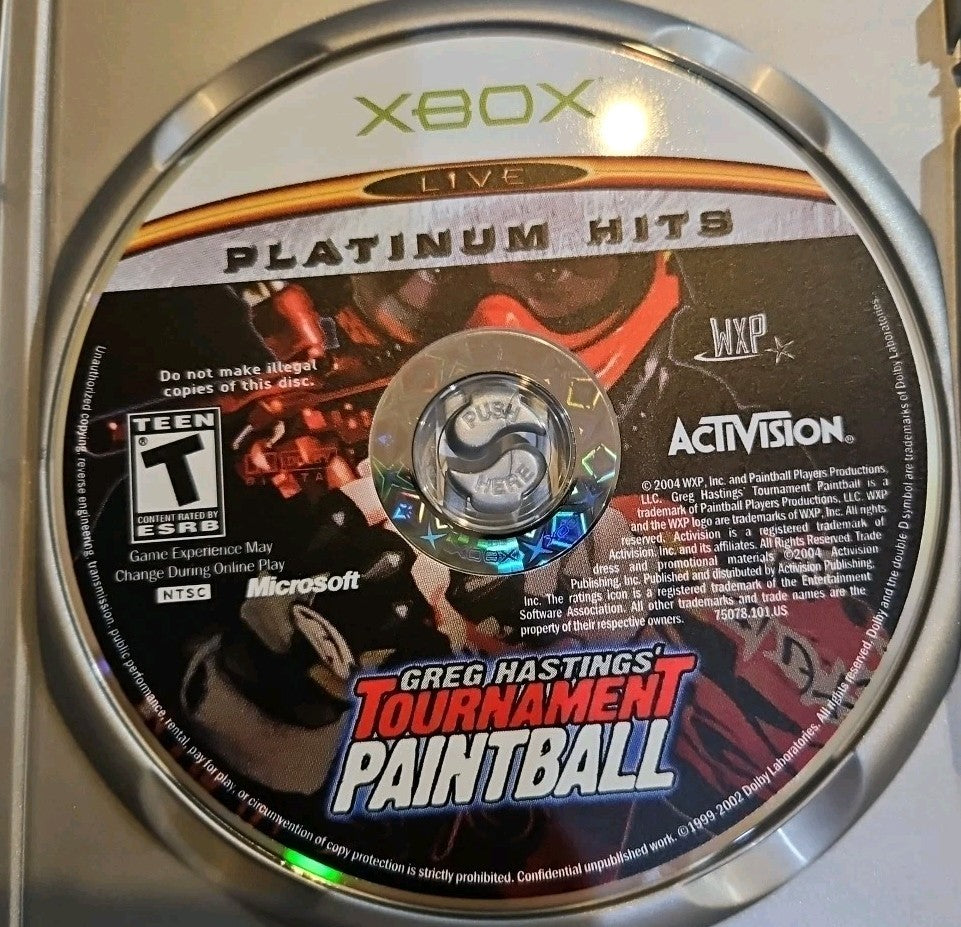 Greg Hastings' Tournament Paintball (Microsoft Xbox, 2004) Tested. No Scratches