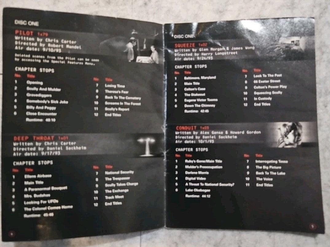 The X-Files Complete 1st Season Collector's Edition Booklet