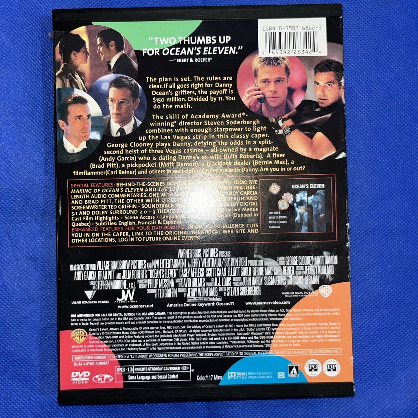 Oceans Eleven (DVD, 2002, Widescreen) Tested