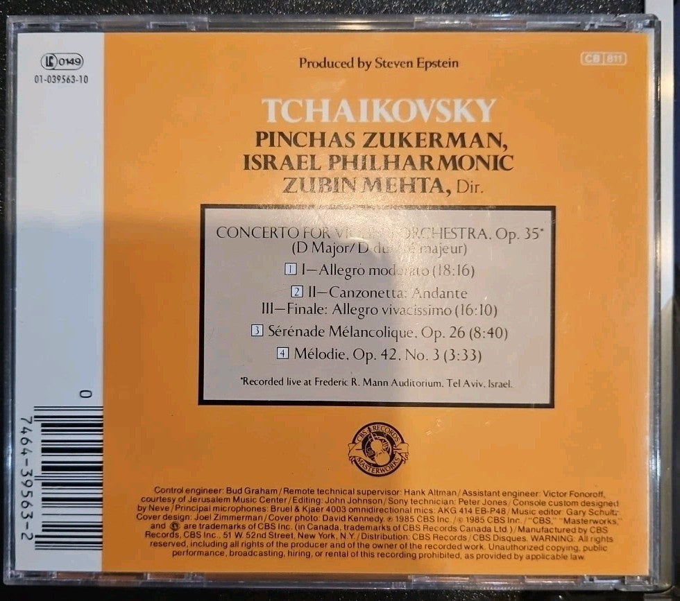 Ipo : Tchaikovsky: Violin Concerto (CBS Records Masterworks) CD 1985