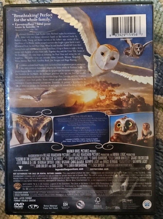 Legend of the Guardians: The Owls of GaHoole (DVD, 2010, Canadian) New Sealed