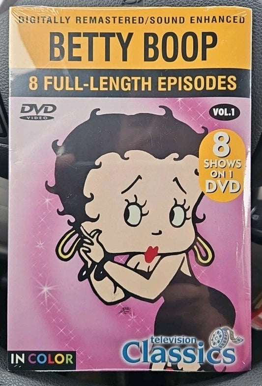 Betty Boop 8 Full Kength Episodes (DVD) Sealed