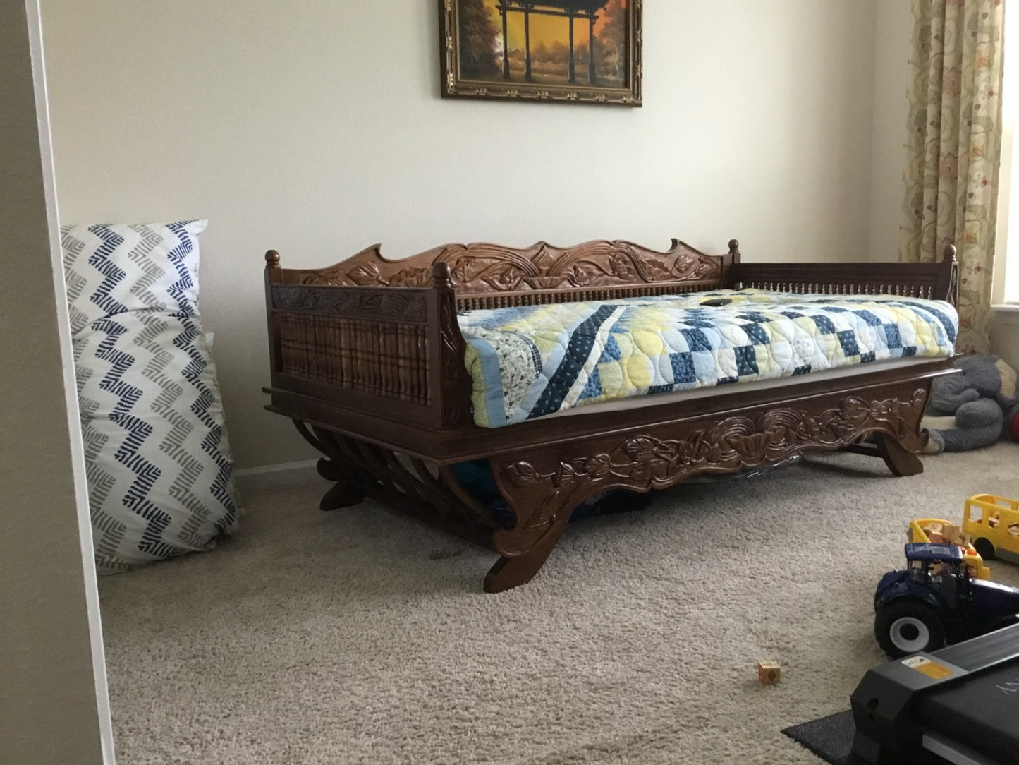 Teak Twin Daybed from Thailand Hand Carved