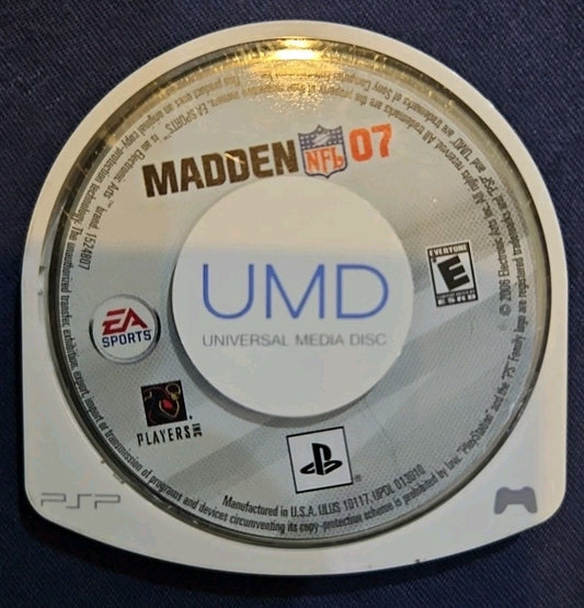 Madden NFL 07 (Sony PSP, 2006) Disc Only. No Box. No Case. No Manual. Tested