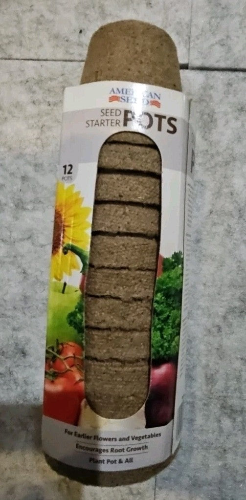 Lawn & Garden Seed Starter Pots 12 Pack 2.5" Biodegradable Organic Planters