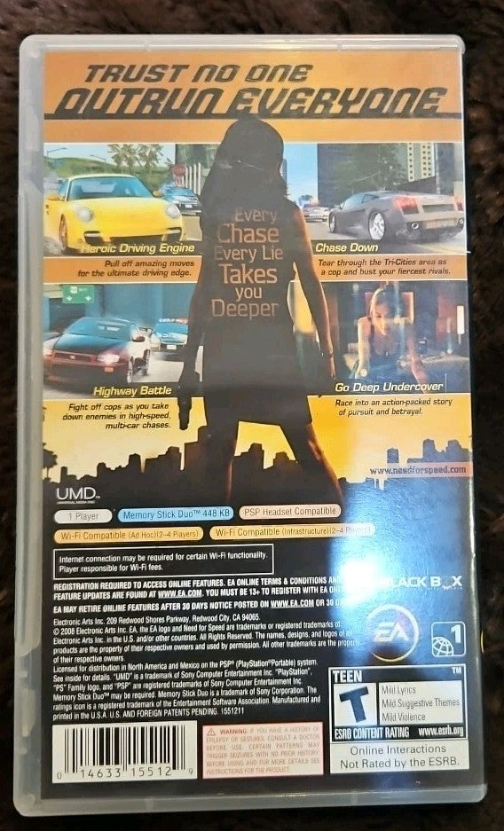 Need for Speed: Undercover (PSP UMD) No Game. Case, Box Art & Manual Only