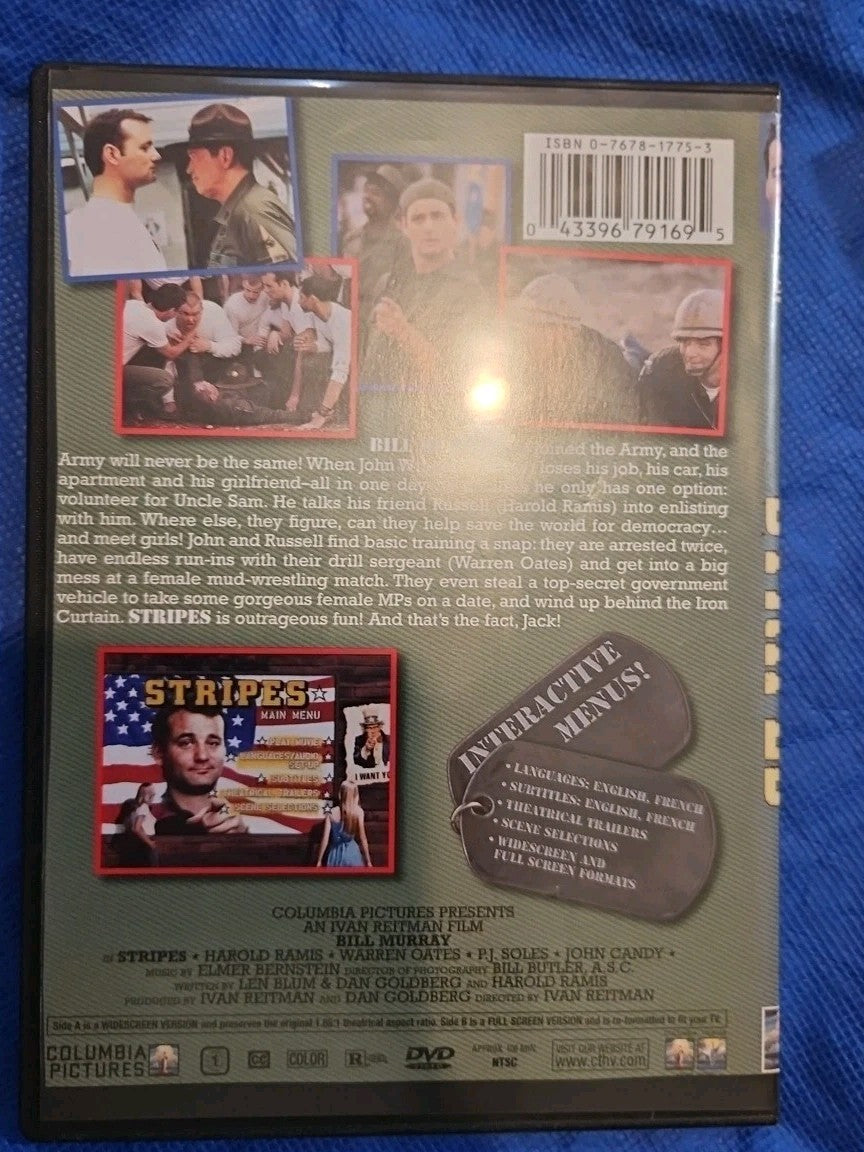Stripes (DVD, 1981) Slimcase. Artwork Cropped. Tested