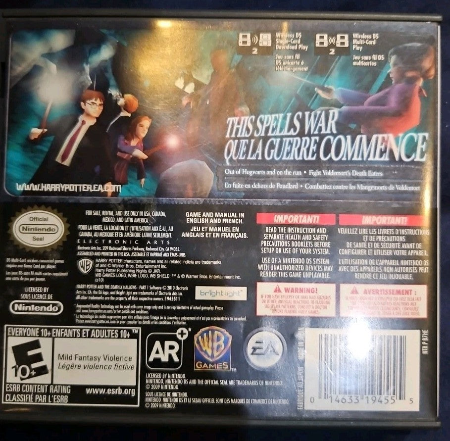 Harry Potter & the Deathly Hallows: Part 1 (Nintendo DS) No Game. Case + Manuals
