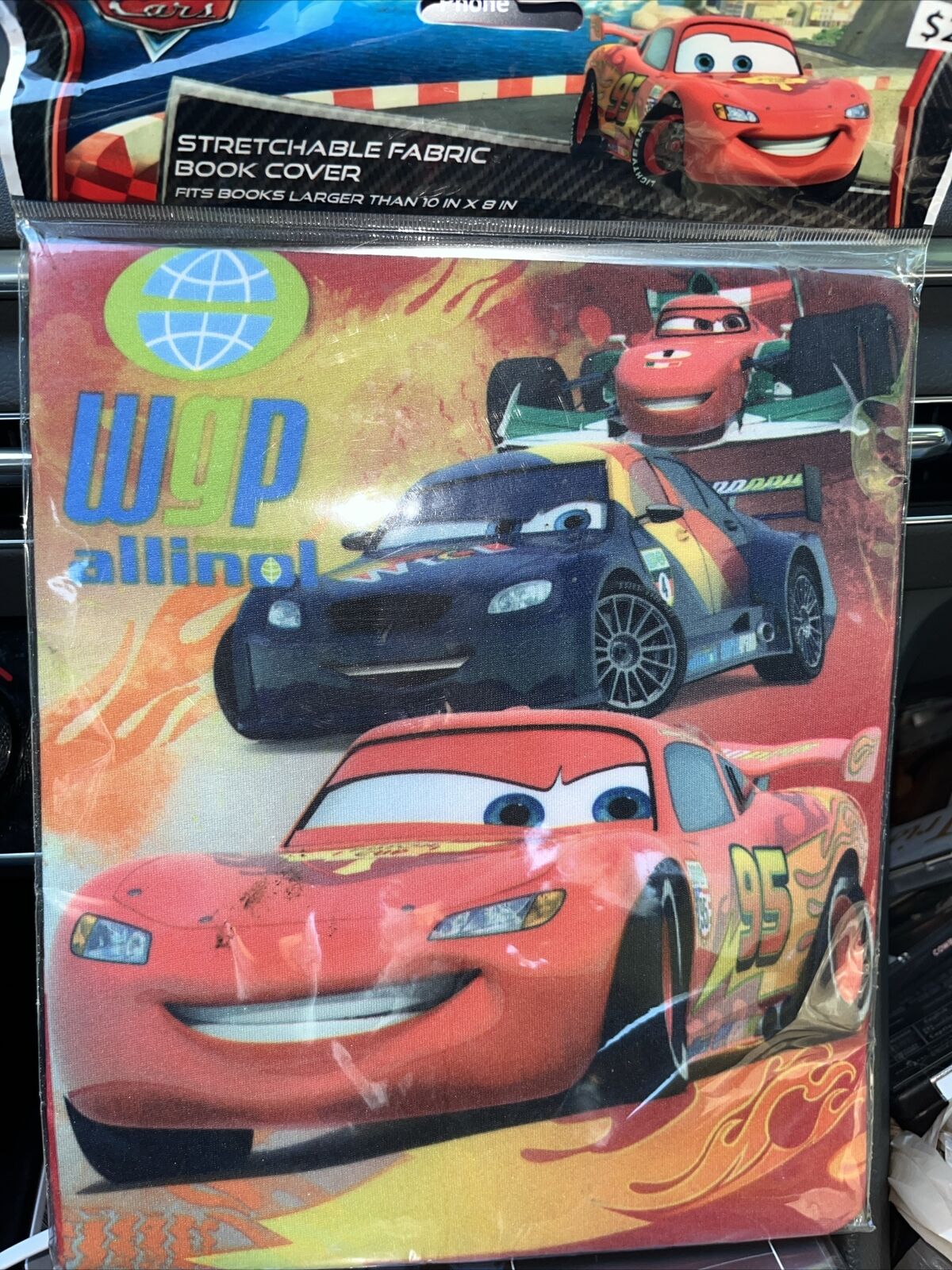 Disney Pixar Cars Stretchable Fabric Book Cover Fits larger than 10" x 8" - NEW