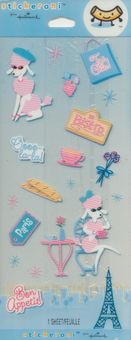 Hallmark Stickeroni - Bon Appetit!  1 Sheet 19 Stickers (NEW)