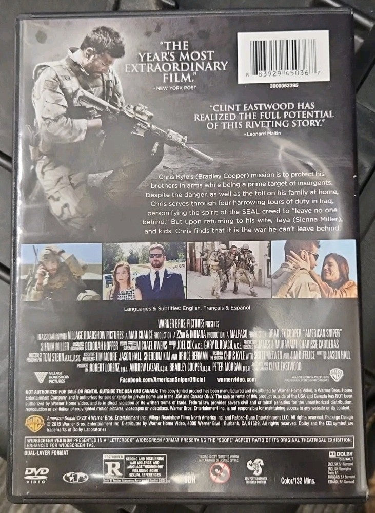 American Sniper (DVD) New Sealed