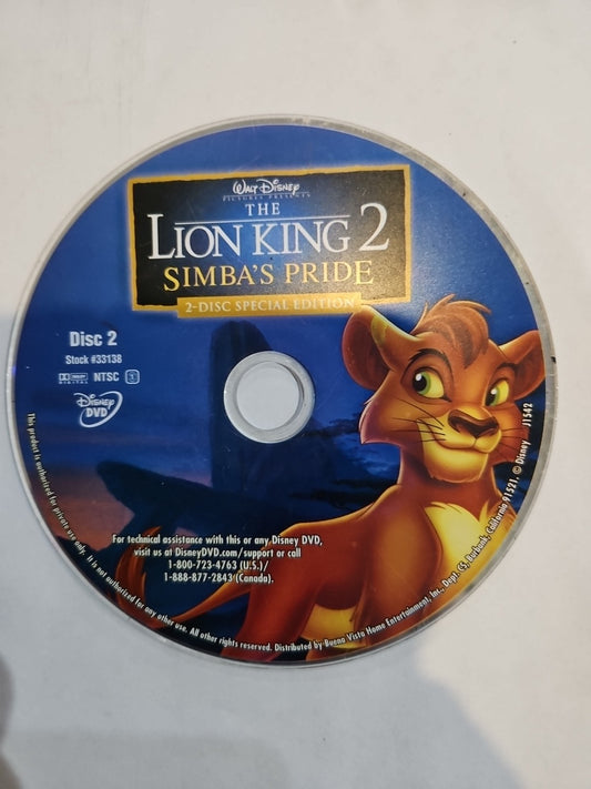The Lion King 2 Simba's Pride (DVD) Disc 2 ONLY. Tested