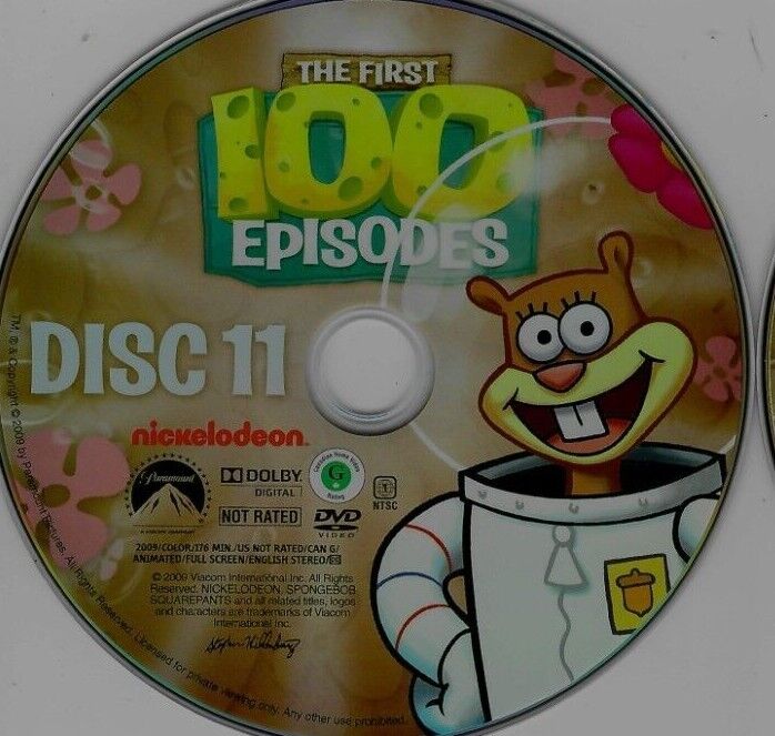 Sponge Bob Square Pants 100 Episodes Replacement  DVDs