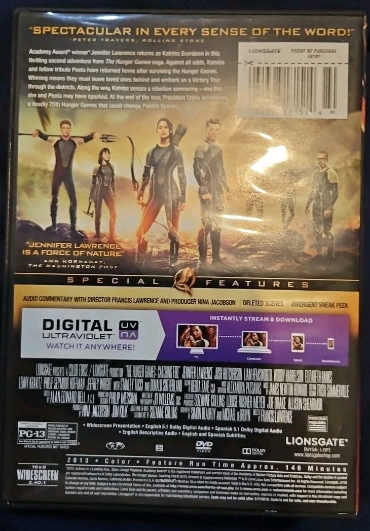 The Hunger Games: Catching Fire (DVD, 2013) Brand new sealed.
