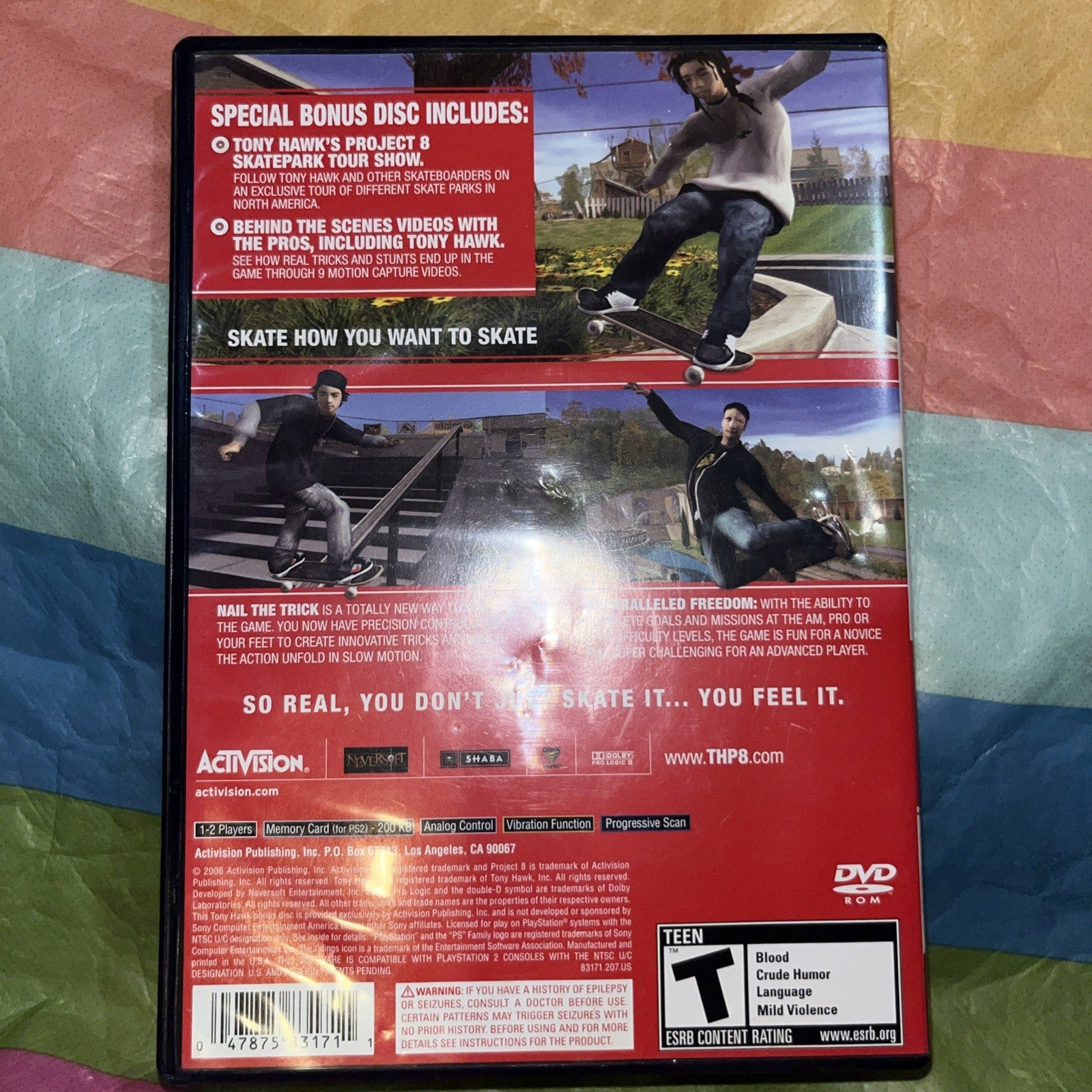 Tony Hawks Project 8 Greatest Hits (PS2) CIB w/ Manual. Tested. See Pics