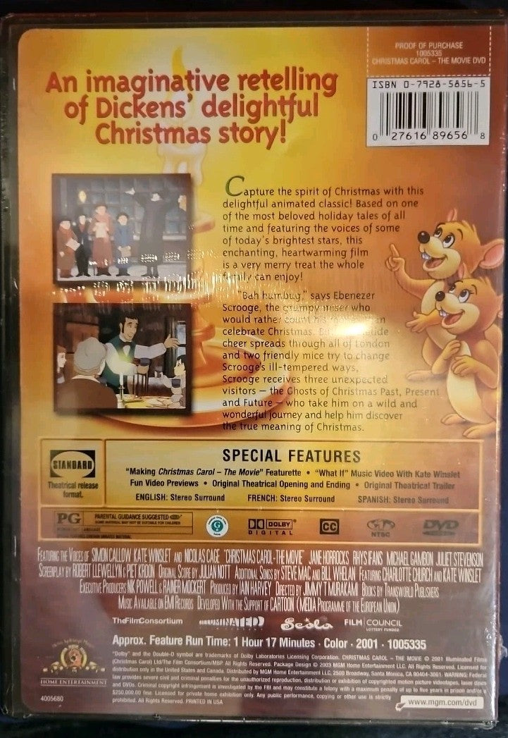 Christmas Carol-The Movie (DVD, 2001)