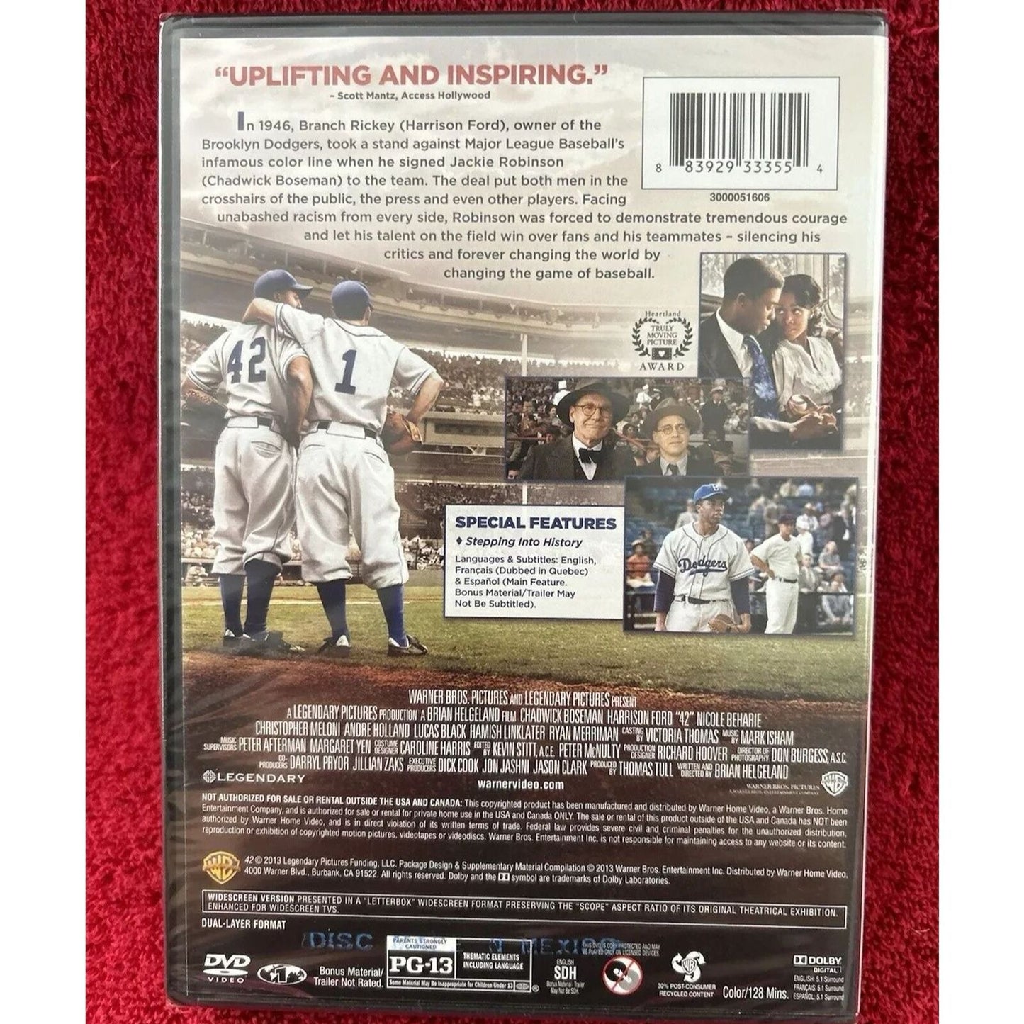 42 - The Jackie Robinson Story (DVD) Brand New Sealed