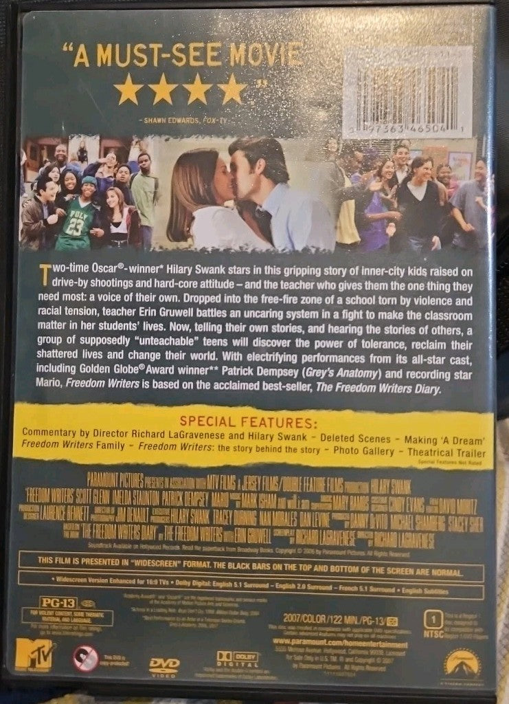 Freedom Writers (DVD, 2007, Widescreen) New Sealed
