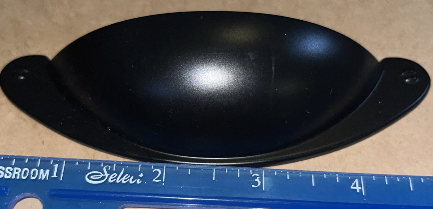 Matte Black Cabinet Cup Pull 5" with 3" center Screws Included 