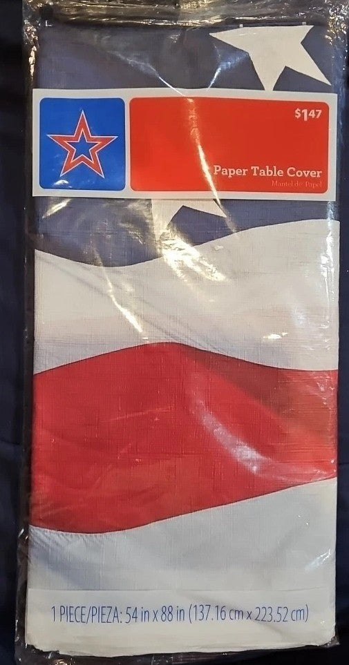 Stars & Stripes 54" x 88" Paper Table Cloth