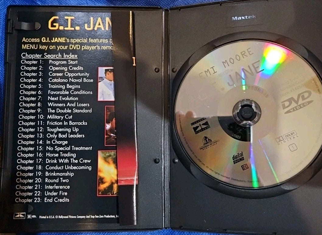G.I. Jane (DVD, 1997) Slim Case. Cropped Artwork. Tested