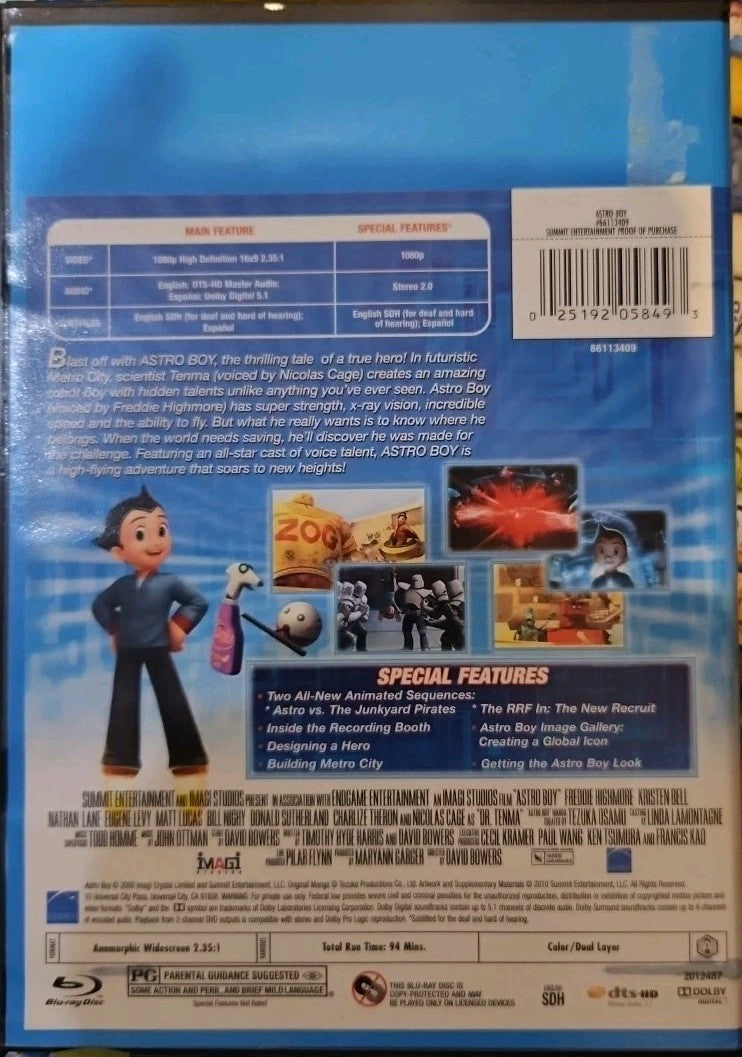 Astro Boy (Blu-ray, 2009) Sealed. No Digital Download