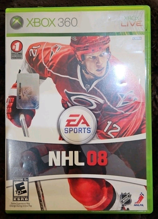 NHL 08 - (Xbox 360) No Game. Case. Artwork. Damaged Manual