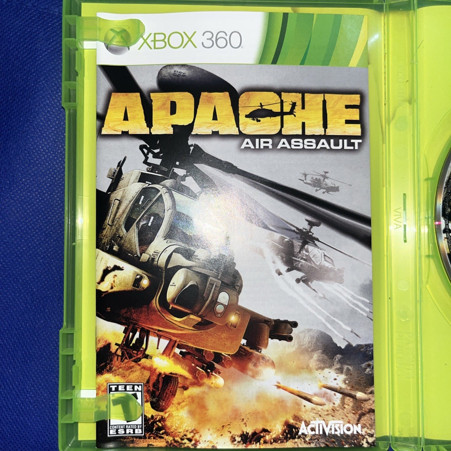 Apache Air Assault - Xbox 360. Tested. New Case. Stained Insert. W/Manual