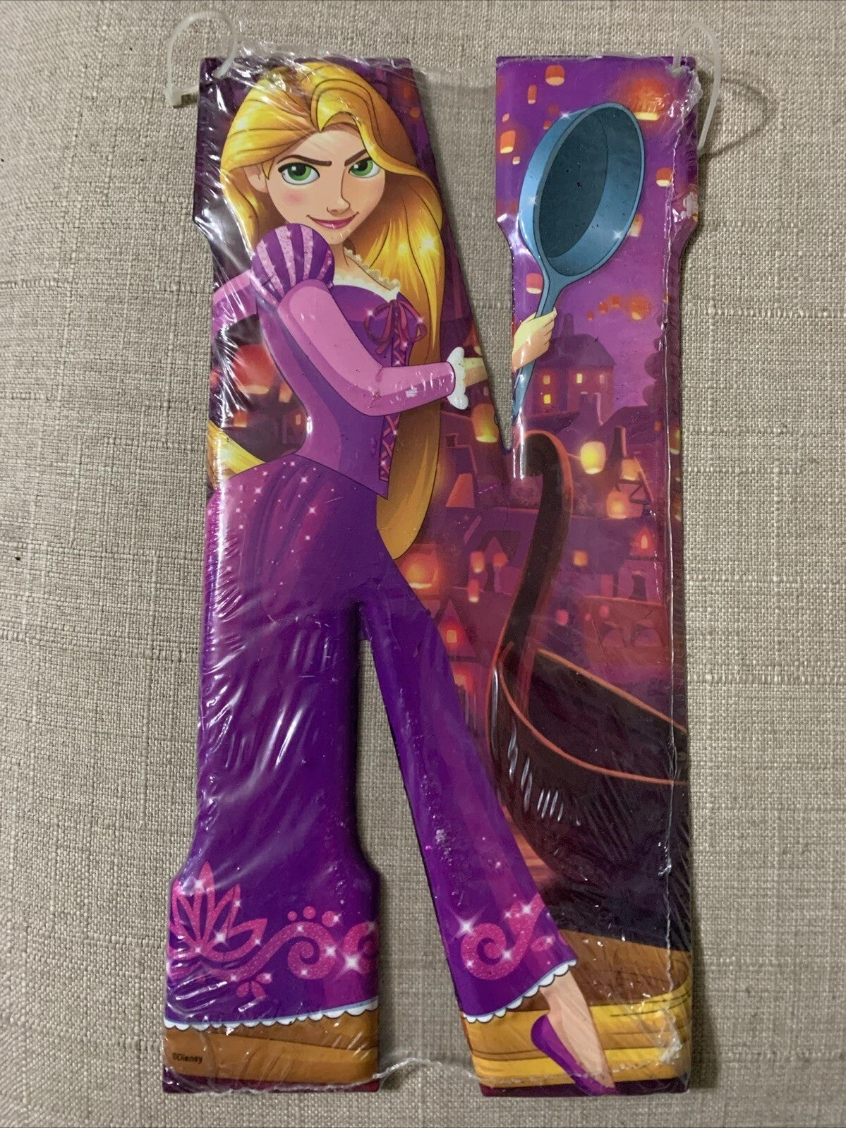 Disney Princess Rapunzel Decor Wall Sign Dimensional Letter "N" Metal Tin